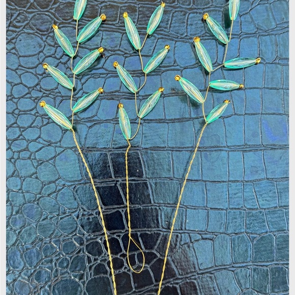 Lot of beaded greenery green leaves branches stems for crafts or projects Decor - Picture 6 of 7